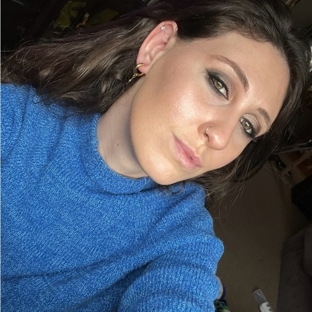 Free people Blue crew neck sweater